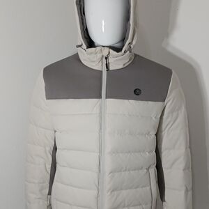 Men's Two-Tone Puffer Jacket with Hood